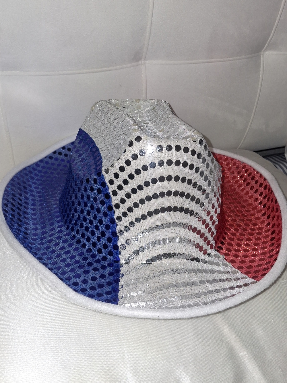 Patriotic Cowboy Hat Red White Blue Western Costume NWT Adult